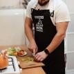 Мужской фартук Danger men cooking (черный)