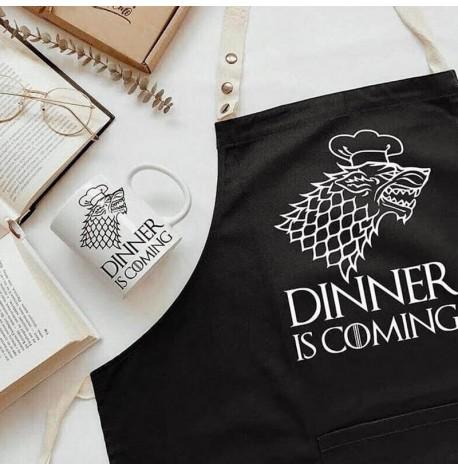 Фартук Dinner is coming (черный)