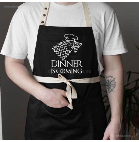 Фартук Dinner is coming (черный)
