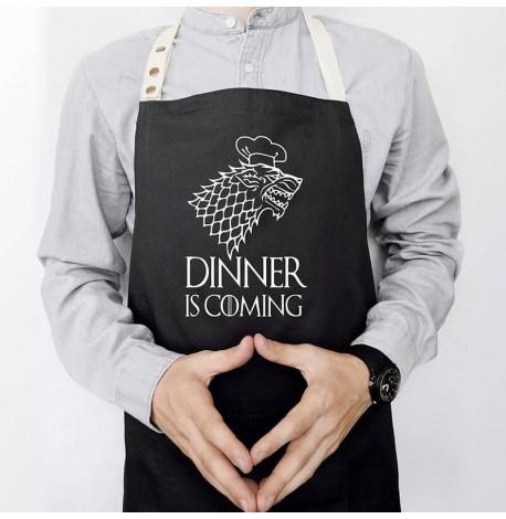 Фартук Dinner is coming (черный)