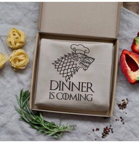 Фартук Dinner is coming (бежевый)