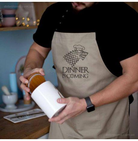Фартук Dinner is coming (бежевый)