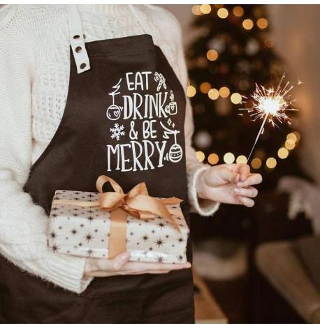 Фартук Eat, drink, be merry (черный)