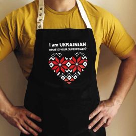 Фартух I am Ukrainian. What is your superpower? (чорний)