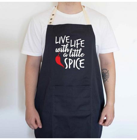 Фартук Live life with a little spice (черный)
