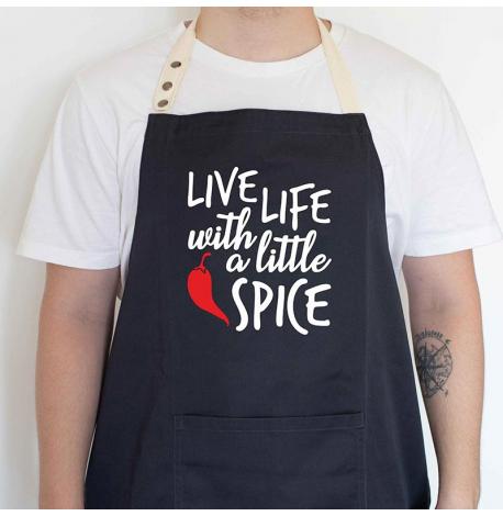 Фартук Live life with a little spice (черный)