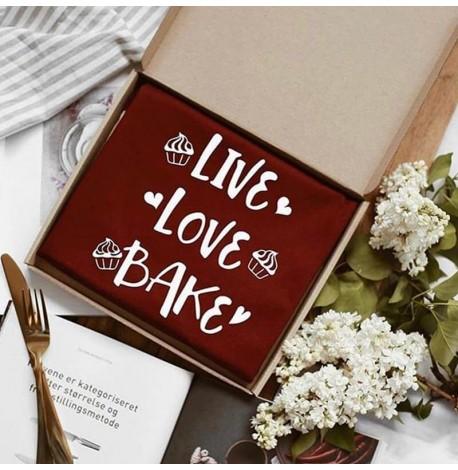 Фартух Live. Love. Bake (бордовий)