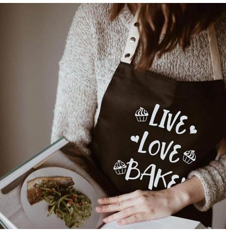 Фартук Live. Love. Bake (черный)