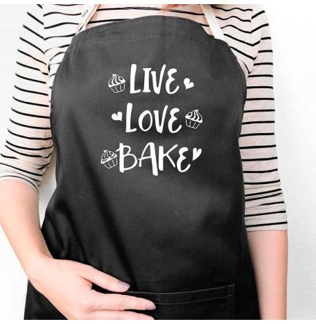 Фартук Live. Love. Bake (черный)