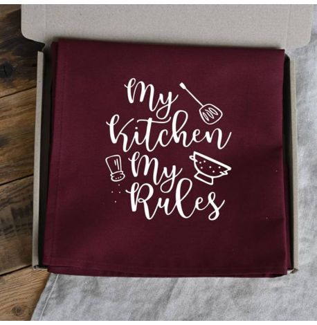 Фартук My kitchen. My rules (бордовый)