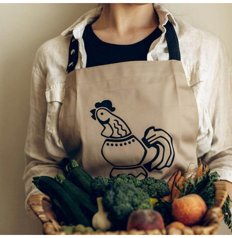 Фартух "Півник з Бородянки" (бежевий)