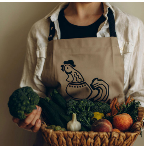 Фартух "Півник з Бородянки" (бежевий)