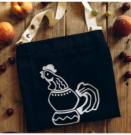 Фартух "Півник з Бородянки" (чорний)