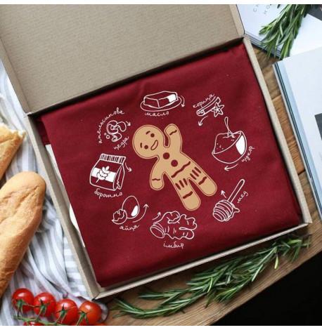 Фартук "Пряничек" (бордовый)