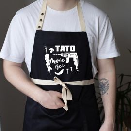 Чоловічий фартух «Тато може все» (чорний)