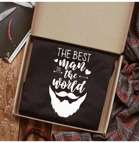 Мужской фартук The best man in the world (черный)
