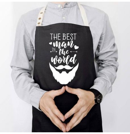 Мужской фартук The best man in the world (черный)