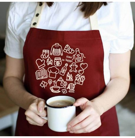 Фартук Time to hygge (бордовый)