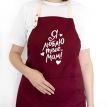 Женский фартук "Я люблю тебе, мам!" (бордовый)