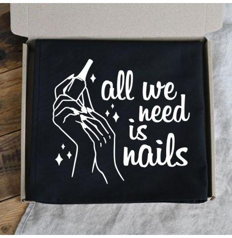 Женский фартук-передник All we need is nails (черный)