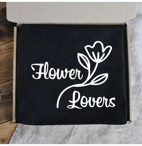Женский фартук-передник Flower Lovers (черный)