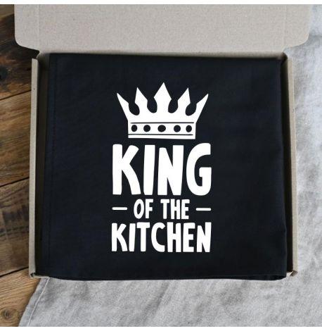 Мужской фартук King of the kitchen (черный)