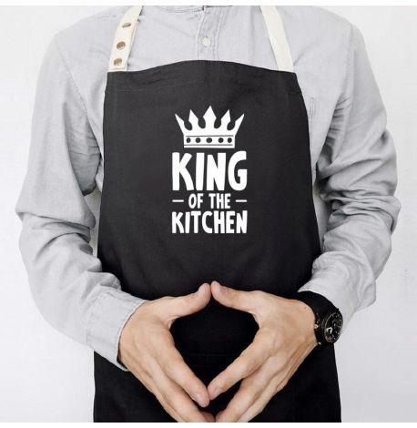 Мужской фартук King of the kitchen (черный)