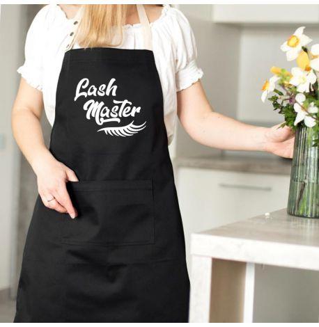 Женский фартук-передник Lash master (черный)