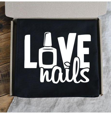 Женский фартук-передник Love nails (черный)