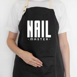 Женский фартук-передник Nail master №2 (черный)