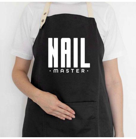 Женский фартук-передник Nail master №2 (черный)