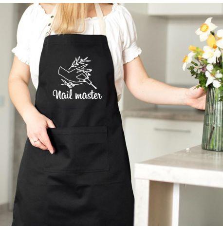 Женский фартук-передник Nail master (черный)
