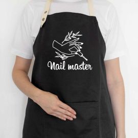 Жіночий фартух-передник Nail master (чорний)