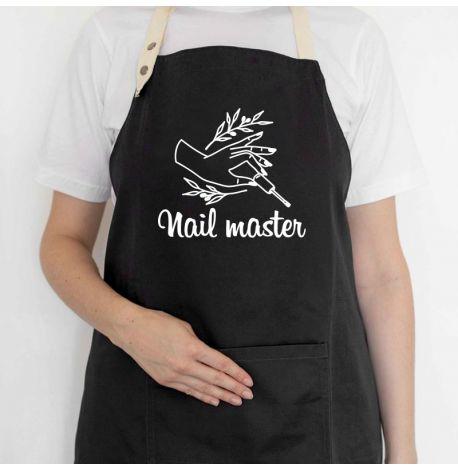 Женский фартук-передник Nail master (черный)