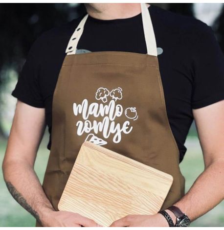 Мужской фартук "Тато готує" (хаки)