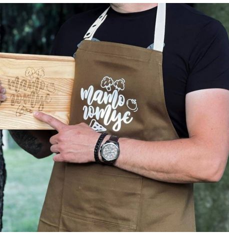 Мужской фартук "Тато готує" (хаки)