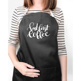 Фартух But first coffee (чорний)