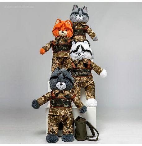 Плюшевая игрушка «Котик ВСУ» (серый)