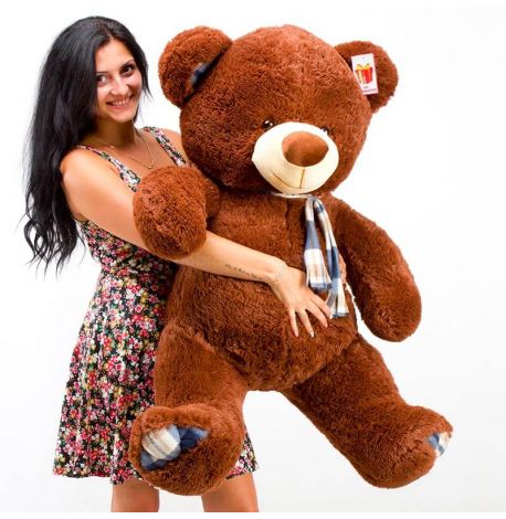 Плюшевий ведмедик «Барнік» 130 см (шоколадний)