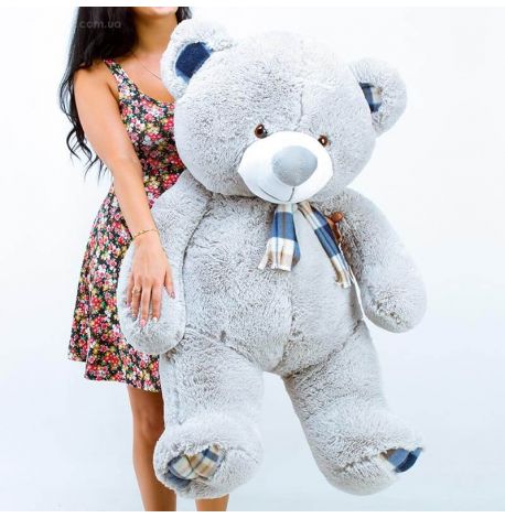 Плюшевий ведмедик «Барнік» 130 см (сірий)