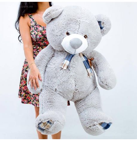 Плюшевий ведмедик «Барнік» 130 см (сірий)