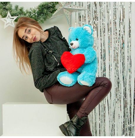 Плюшевий ведмедик «Френк» 65 см (блакитний)