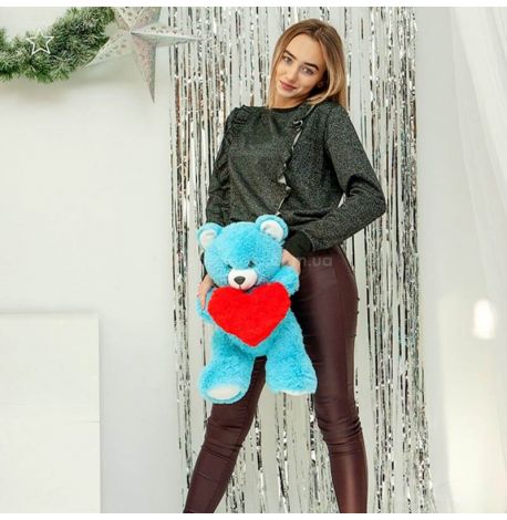 Плюшевий ведмедик «Френк» 65 см (блакитний)