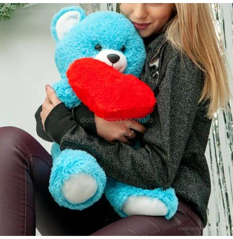 Плюшевий ведмедик «Френк» 65 см (блакитний)