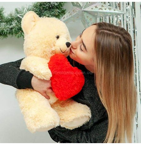 Плюшевий ведмедик «Френк» 65 см (кремовий)