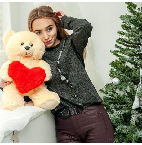 Плюшевий ведмедик «Френк» 65 см (кремовий)