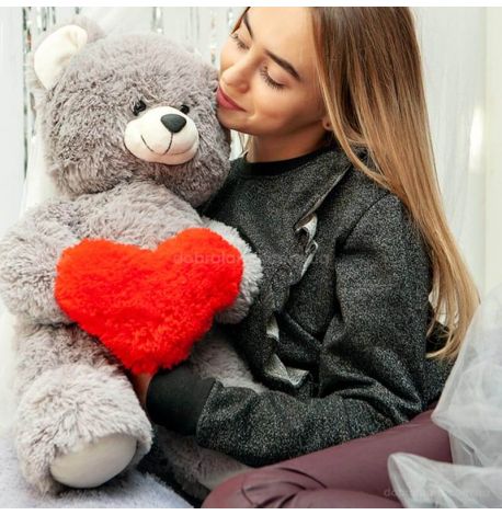 Плюшевий ведмедик «Френк» 65 см (сірий)