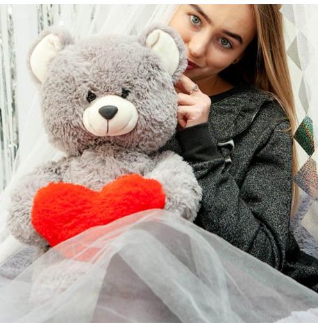 Плюшевий ведмедик «Френк» 65 см (сірий)