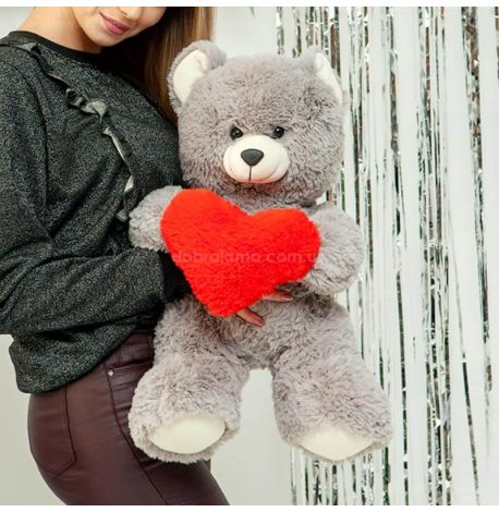 Плюшевий ведмедик «Френк» 65 см (сірий)