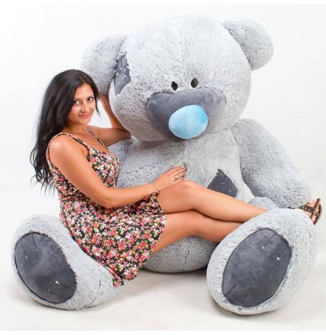 Плюшевый мишка «Гриша» 250 см (серый)